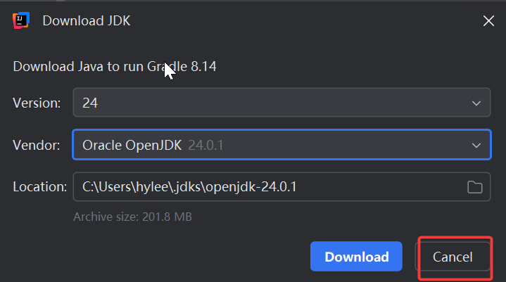 取消默认 JDK 配置